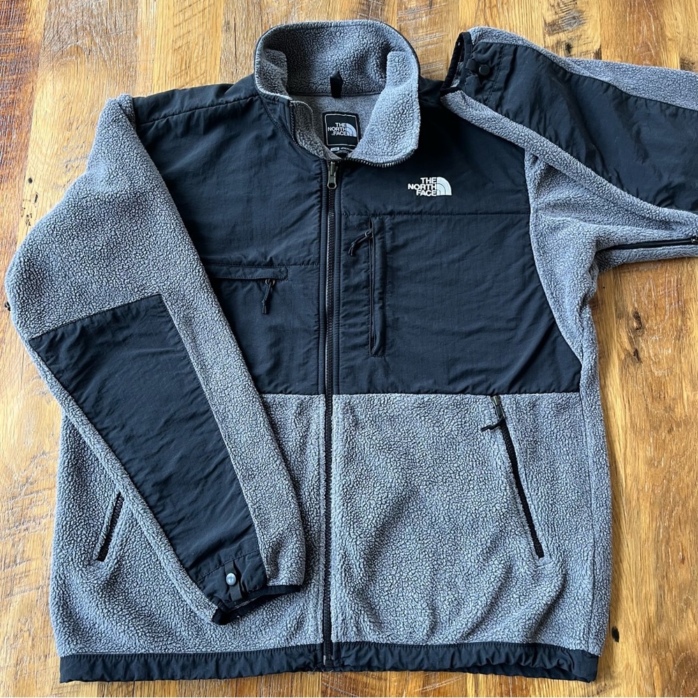 The North Face Polartec Fleece Jacket Gray Black Mens Large